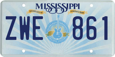 MS license plate ZWE861