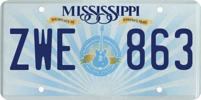MS license plate ZWE863