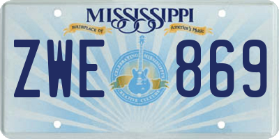MS license plate ZWE869
