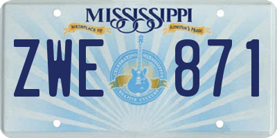 MS license plate ZWE871