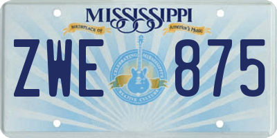 MS license plate ZWE875