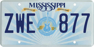 MS license plate ZWE877