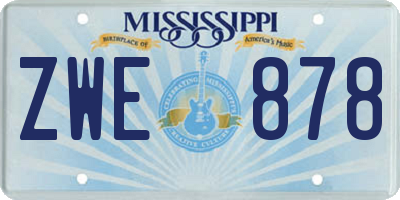 MS license plate ZWE878