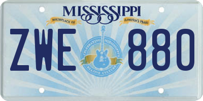 MS license plate ZWE880