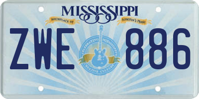 MS license plate ZWE886
