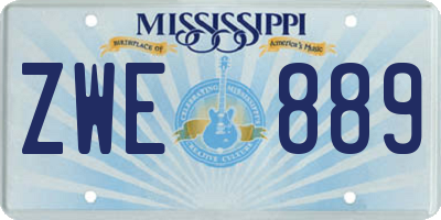 MS license plate ZWE889