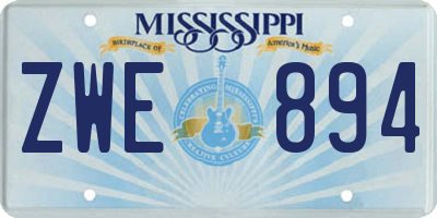 MS license plate ZWE894