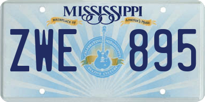 MS license plate ZWE895