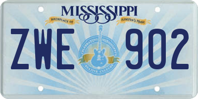 MS license plate ZWE902