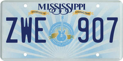 MS license plate ZWE907