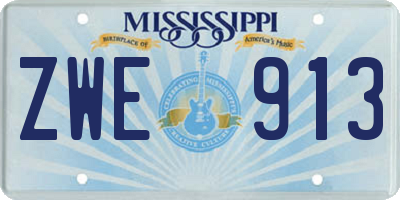 MS license plate ZWE913