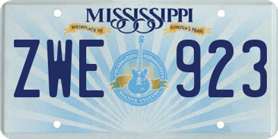 MS license plate ZWE923