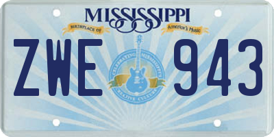 MS license plate ZWE943