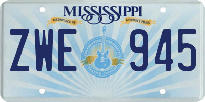 MS license plate ZWE945
