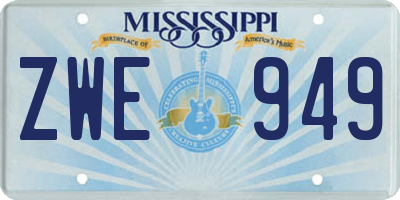 MS license plate ZWE949