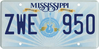 MS license plate ZWE950