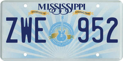 MS license plate ZWE952