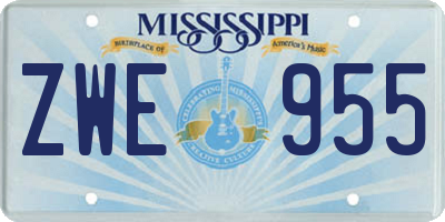 MS license plate ZWE955