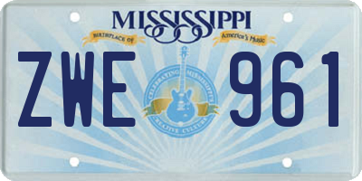 MS license plate ZWE961