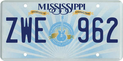 MS license plate ZWE962