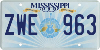 MS license plate ZWE963