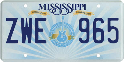 MS license plate ZWE965
