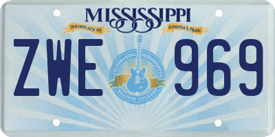 MS license plate ZWE969