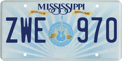 MS license plate ZWE970