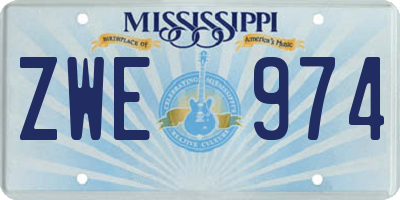 MS license plate ZWE974