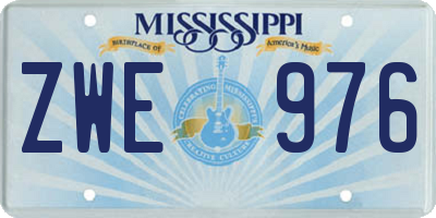 MS license plate ZWE976