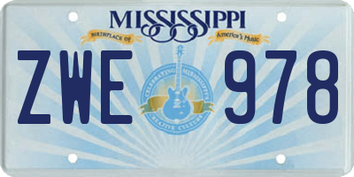 MS license plate ZWE978