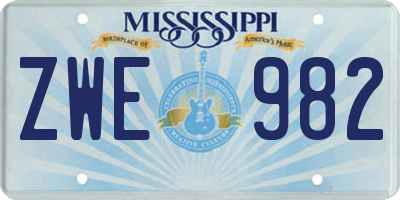 MS license plate ZWE982
