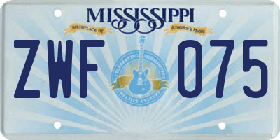 MS license plate ZWF075