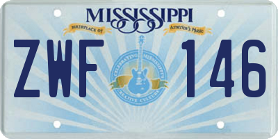 MS license plate ZWF146