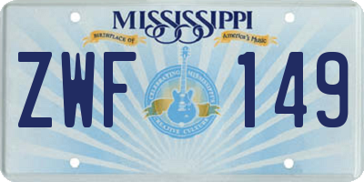 MS license plate ZWF149