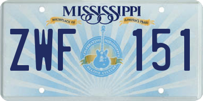 MS license plate ZWF151