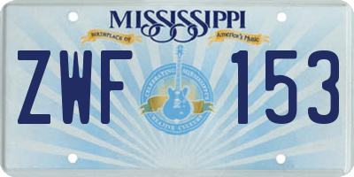 MS license plate ZWF153