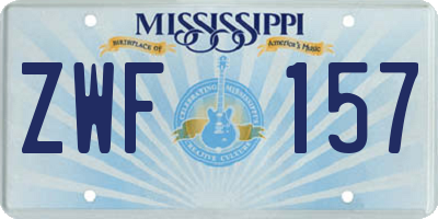 MS license plate ZWF157