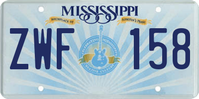 MS license plate ZWF158