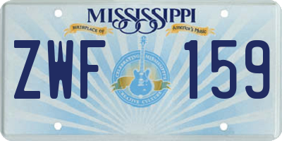 MS license plate ZWF159