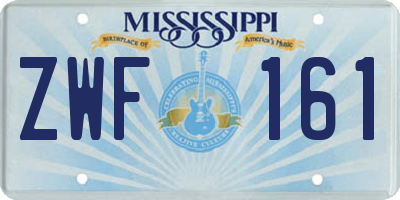 MS license plate ZWF161