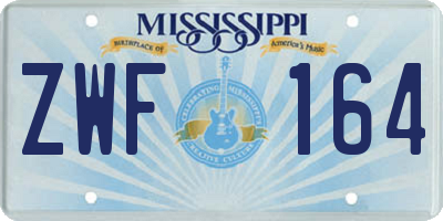 MS license plate ZWF164