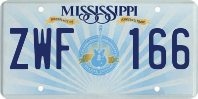MS license plate ZWF166