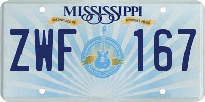 MS license plate ZWF167