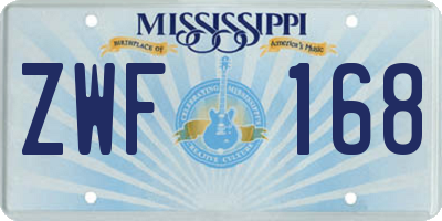 MS license plate ZWF168