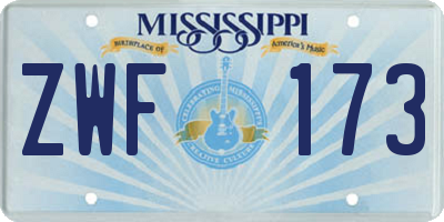 MS license plate ZWF173