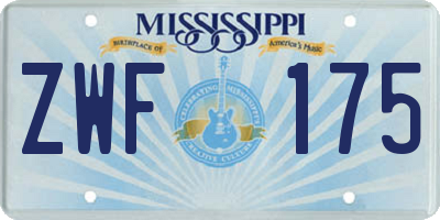 MS license plate ZWF175