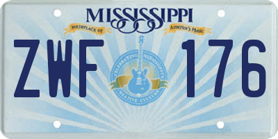 MS license plate ZWF176
