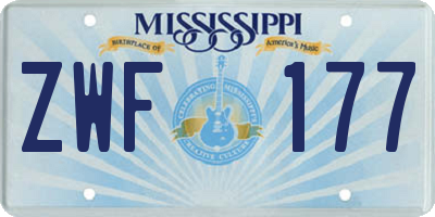 MS license plate ZWF177
