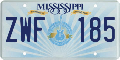 MS license plate ZWF185